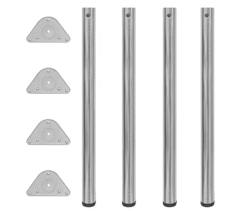 Galda Kājas, 4 Gab., Regulējamas, 870 Mm, Matēts Niķelis