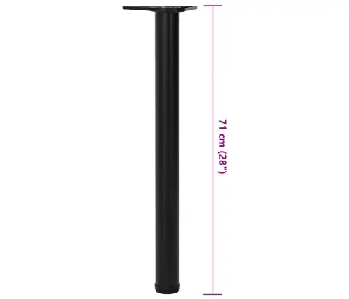 Galda Kājas, 4 Gab., Regulējamas, 710 Mm, Melnas