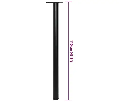 Galda Kājas, 4 Gab., Regulējamas, 1110 Mm, Melnas