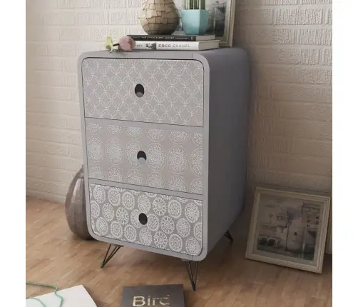 Komoda Su 3 Stalčiais, Pilka