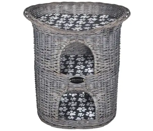 Kaķu Gulta, Nagu Asināšanas Stabs, Ar Matraci, 2 Līmeņi, Vītols Vidaxl