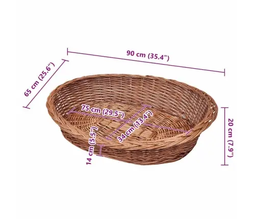 Krepšys Šuniui/Guolis Augintiniams, Natūralios Spalvos, 90cm Gluosnis