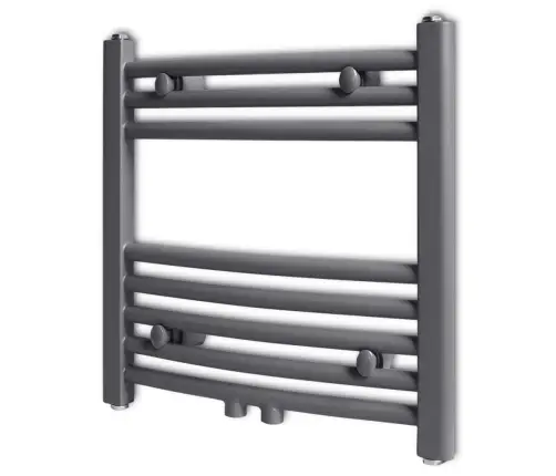 Dvieļu Žāvētājs Centrālajai Apkurei, 480 X 480 Mm, Pelēks, Izliekts