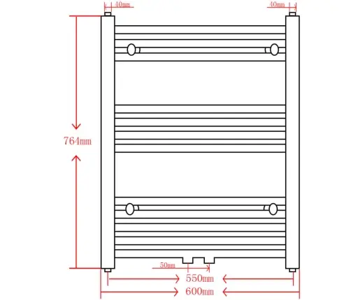 Dvieļu Žāvētājs Centrālajai Apkurei, 600 X 764 Mm, Taisns