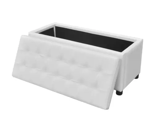 Daiktadėžė/Otomanė, Dirbtinė Oda, Balta