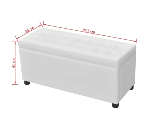 Daiktadėžė/Otomanė, Dirbtinė Oda, Balta