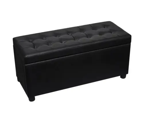 Soliņš Mantu Glabāšanai, Melna Mākslīgā Āda Vidaxl