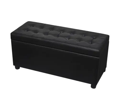 Soliņš Mantu Glabāšanai, Melna Mākslīgā Āda Vidaxl