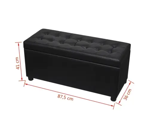 Soliņš Mantu Glabāšanai, Melna Mākslīgā Āda Vidaxl