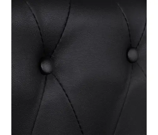 Chesterfield Dīvāns, Trīsvietīgs, Melna Mākslīgā Āda   Vidaxl