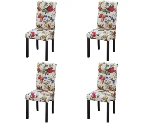 Virtuves Krēsli, 4 Gab., Krāsains Audums Vidaxl