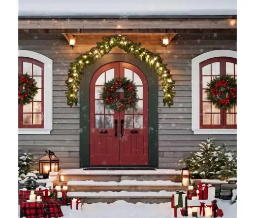 Ziemassvētku Vītne Ar Led Lampiņām, 10 M