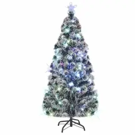 Izgaismota Ziemassvētku Egle Ar Statīvu, 150Cm, Optiskā Šķiedra Vidaxl