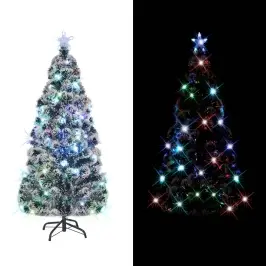 Izgaismota Ziemassvētku Egle Ar Statīvu Un Led, 210Cm, Optiskā Šķiedra Vidaxl Izgaismota Ziemassvētku Egle Ar Statīvu Un Led, 210Cm, Optiskā Šķiedra Vidaxl