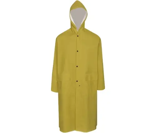 Lietusmētelis Ar Kapuci, Ūdensnecaurlaidīgs, Xl, Dzeltens Vidaxl