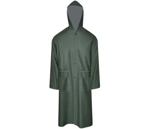 Garš Lietusmētelis Ar Kapuci, L, Ūdensnecaurlaidīgs, Zaļš Vidaxl