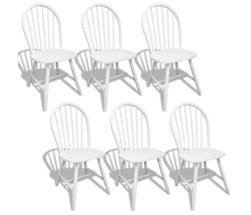 Söögitoolid 6 Tk, Valge, Puit