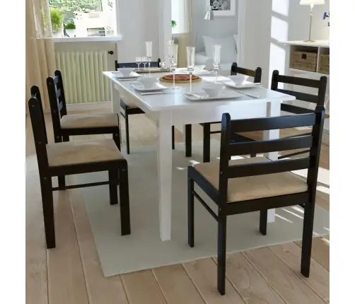 Virtuves Krēsli, 6 Gab., Brūni, Masīvkoks Un Samts Vidaxl