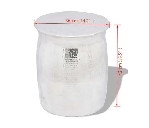 Taburete, Galdiņš, Kalts, Alumīnijs, Sudraba Krāsa  Vidaxl