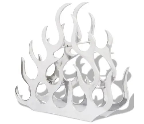 Vīna Pudeļu Plaukts, 11 Pudelēm, Alumīnijs, Sudraba Krāsa  Vidaxl