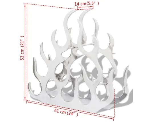 Vīna Pudeļu Plaukts, 11 Pudelēm, Alumīnijs, Sudraba Krāsa  Vidaxl