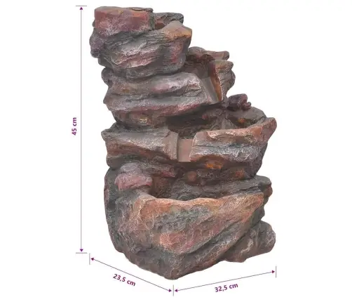 Iekštelpu Strūklaka Ar Led Gaismām, Polirezīns Vidaxl