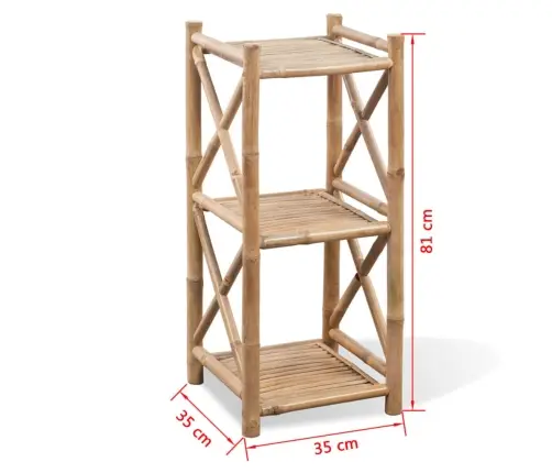 Plaukts, 3 Līmeņi, Bambuss Vidaxl