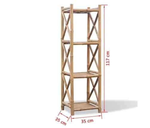 Plaukts, 4 Līmeņi, Bambuss Vidaxl