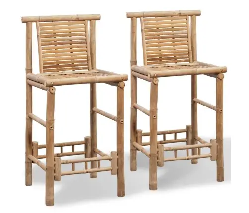 Bāra Krēsli, 2 Gab., Bambuss Vidaxl