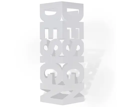 Balts Lietussargu Un Spieķu Turētājs, 48,5 Cm, Četrstūra