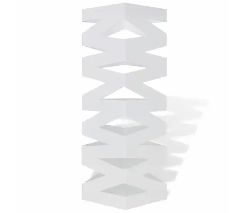 Balts Lietussargu Un Spieķu Turētājs, 48,5 Cm, Četrstūra