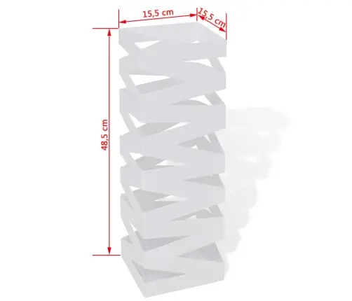 Balts Lietussargu Un Spieķu Turētājs, 48,5 Cm, Četrstūra