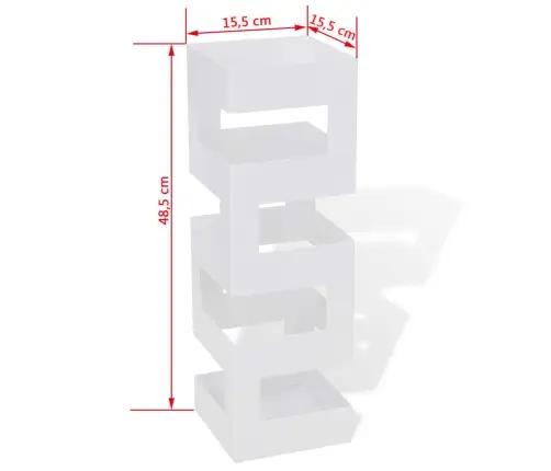 Valge Nelinurkne Vihmavarju/Jalutuskepihoidja, Teras 48,5 Cm