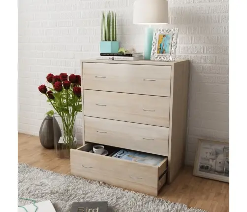 Kumode Ar 4 Atvilktnēm, 60X30,5X71 Cm, Ozolkoka Krāsa Vidaxl