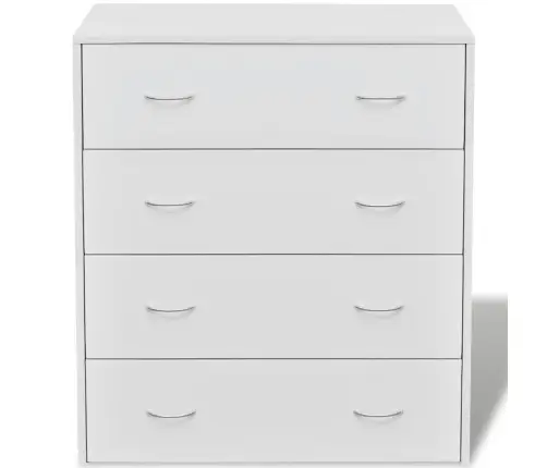 4 Sahtliga Kummut 60 X 30,5 X 71 cm Valge