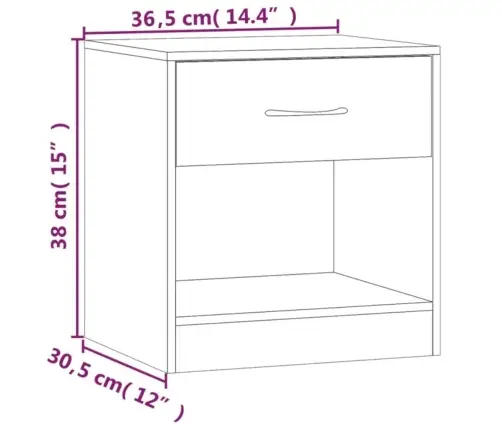 Naktsskapīši Ar Atvilktnēm, 2 Gab., Ozolkoka Krāsa Vidaxl