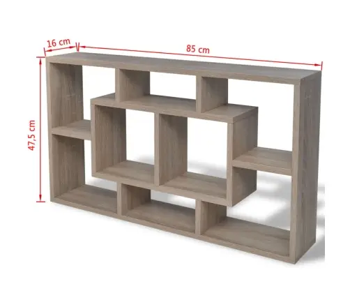 Sienas Plaukts, 8 Nodalījumi, Ozolkoka Krāsa