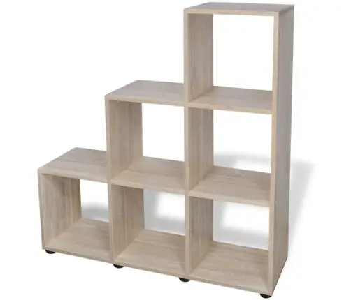 Grāmatu Plaukts, 107 Cm, Kāpņu Dizains, Ozolkoka Krāsā Vidaxl