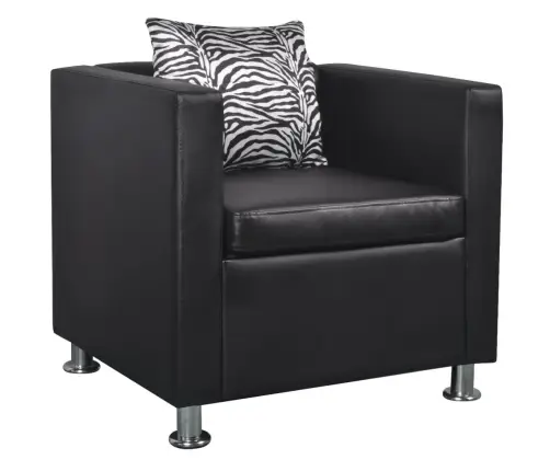 Dīvānu Komplekts, Melna Mākslīgā Āda  Vidaxl