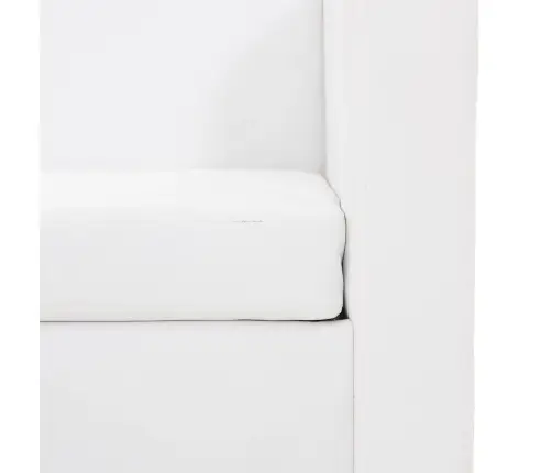 Sofos Komplektas, Baltas, Dirbtinė Oda, 3-Vietis Ir 2-Vietis