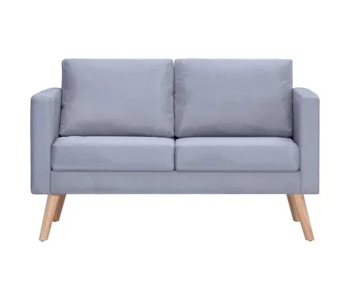 Sofų Komplektas, 2-Vietė Ir 3-Vietė, Audinys, Šviesiai Pilkas