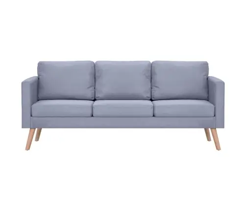 Sofų Komplektas, 2-Vietė Ir 3-Vietė, Audinys, Šviesiai Pilkas