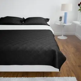 Divpusējs Gultas Pārklājs 230 X 260 Cm, Melni Balts, Stepēts Divpusējs Gultas Pārklājs 230 X 260 Cm, Melni Balts, Stepēts