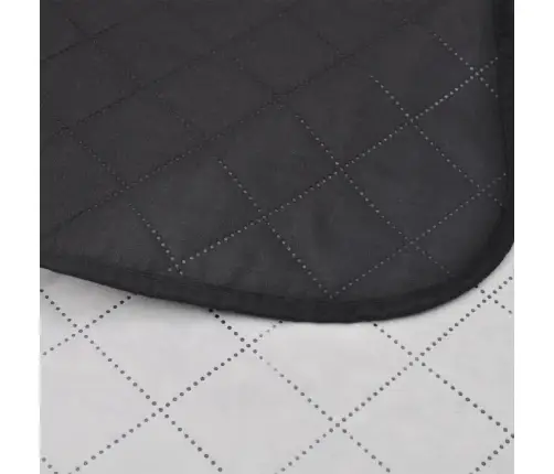 Dvipusis Dygsniuotas Lovos Užtiesalas Juodas/Baltas 230 X 260 Cm