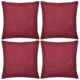 4 Vyšninės Spalvos Pagalvėlių Užvalkalai, Medvilnė, 40 X 40 Cm 4 Vyšninės Spalvos Pagalvėlių Užvalkalai, Medvilnė, 40 X 40 Cm
