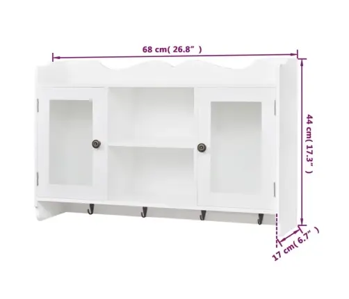 Sieninė Spintelė-Eksponavimo Lentyna, Baltos Spalvos, Mdf