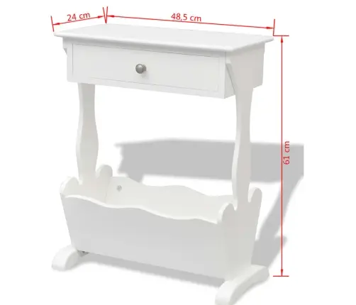 Žurnālu Turētājs Melrose, Balts Vidaxl