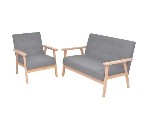 Dīvānu Komplekts, 2 Gab., Gaiši Pelēks Audums  Vidaxl