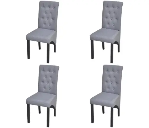 Virtuves Krēsli, 4 Gab., Gaiši Pelēks Audums Vidaxl