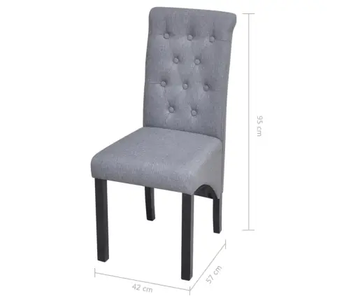 Virtuves Krēsli, 4 Gab., Gaiši Pelēks Audums Vidaxl